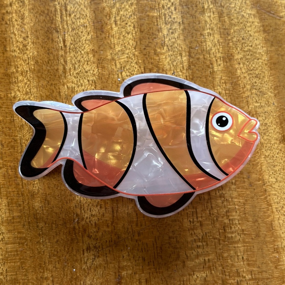 Orange and White Clownfish Claw Clips